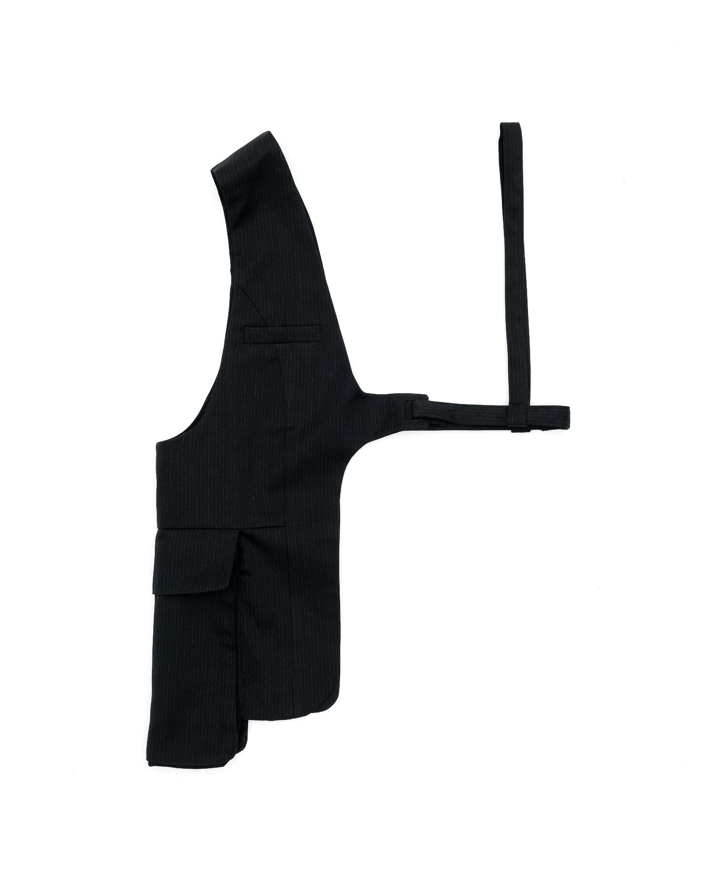 ONE SHOULDER HARNESS VEST （STRIPED）/ BLACK