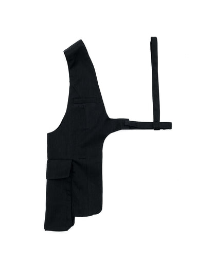 ONE SHOULDER HARNESS VEST （STRIPED）/ BLACK