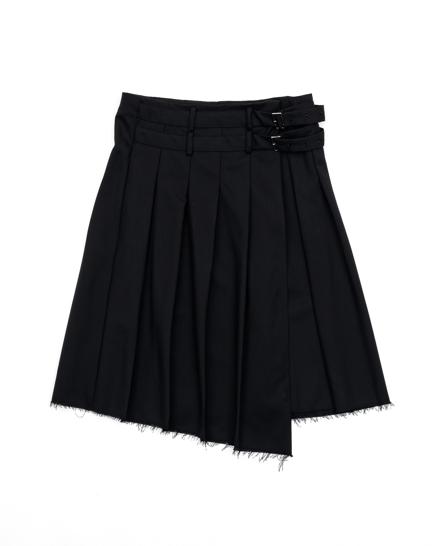 ASYMMETRY WOOL WRAP SKIRT / GRAY