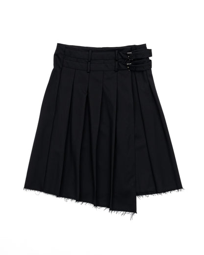 ASYMMETRY WOOL WRAP SKIRT / GRAY