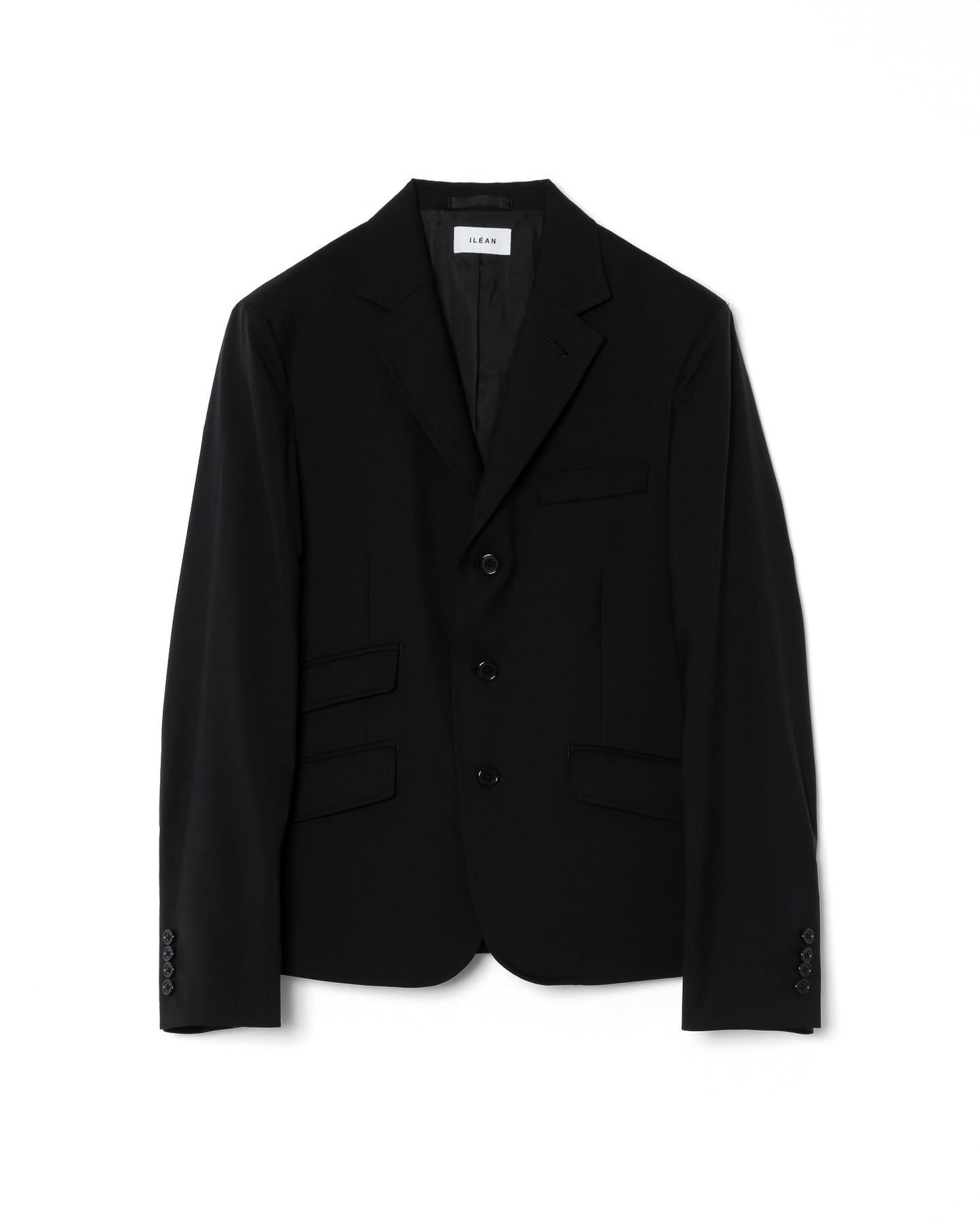 3B SINGLE-BREASTED WOOL JACKET / BLACK