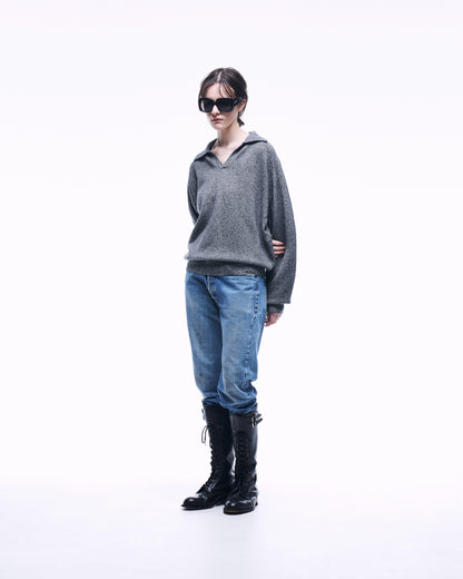 COTTON WOOL SKIPPER KNIT POLO