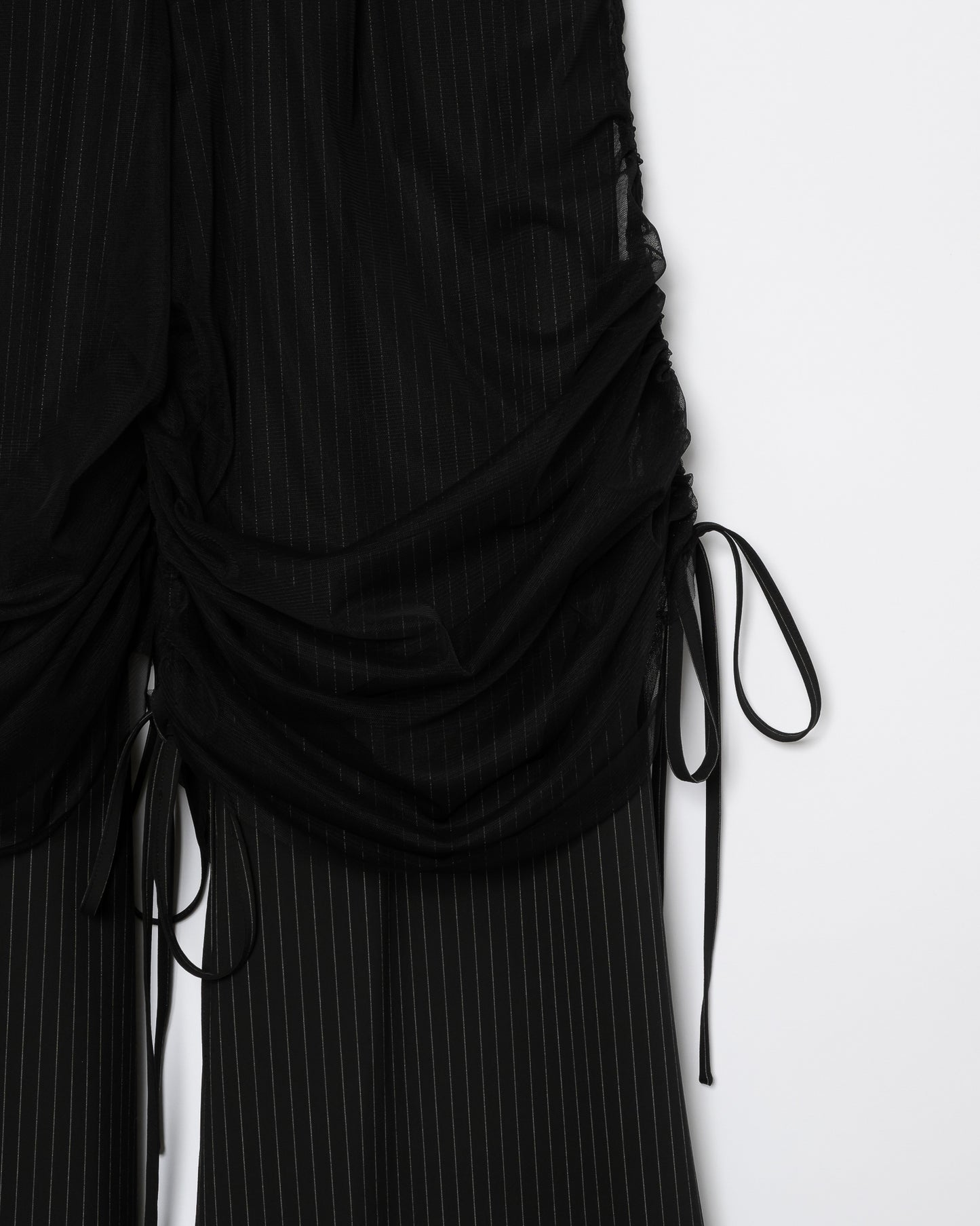 TULLE LAYERED MODULAR STRIPE SLACKS