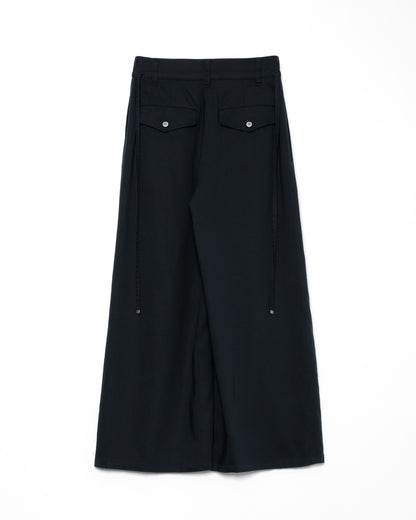 AUTHENTIC LINEN WIDE SLACKS / NAVY