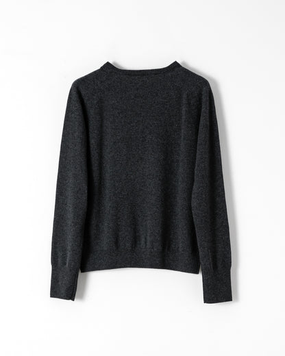 CASHMERE V-NECK KNIT / CHARCOAL GRAY