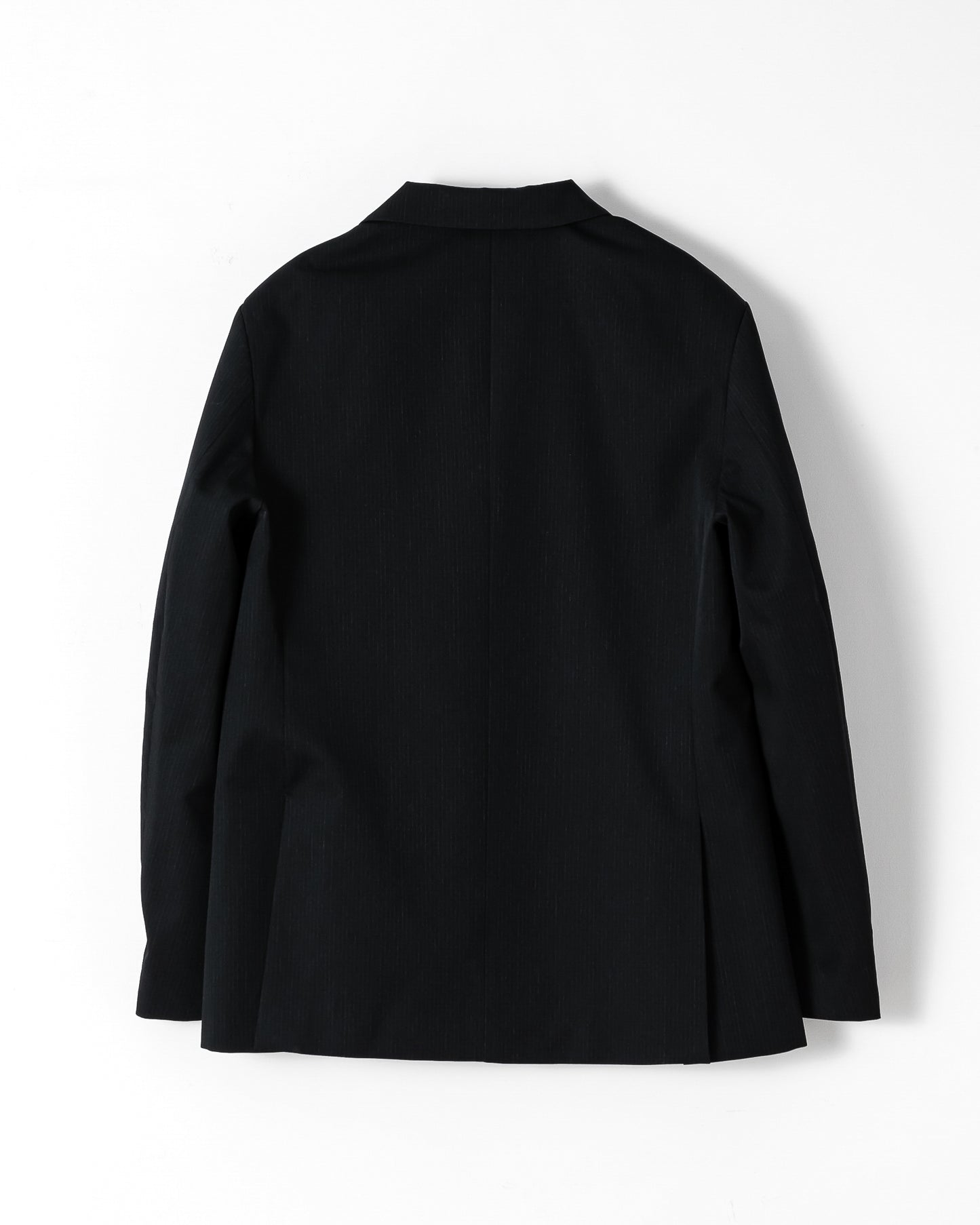 WOOL DOUBLE-BREASTED PEAKED JACKET （STRIPED） / BLACK