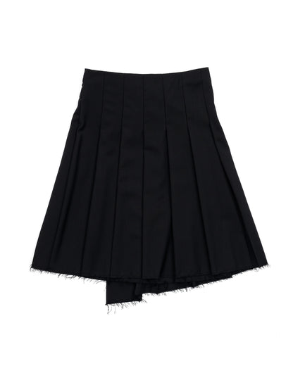 ASYMMETRY WOOL WRAP SKIRT / GRAY