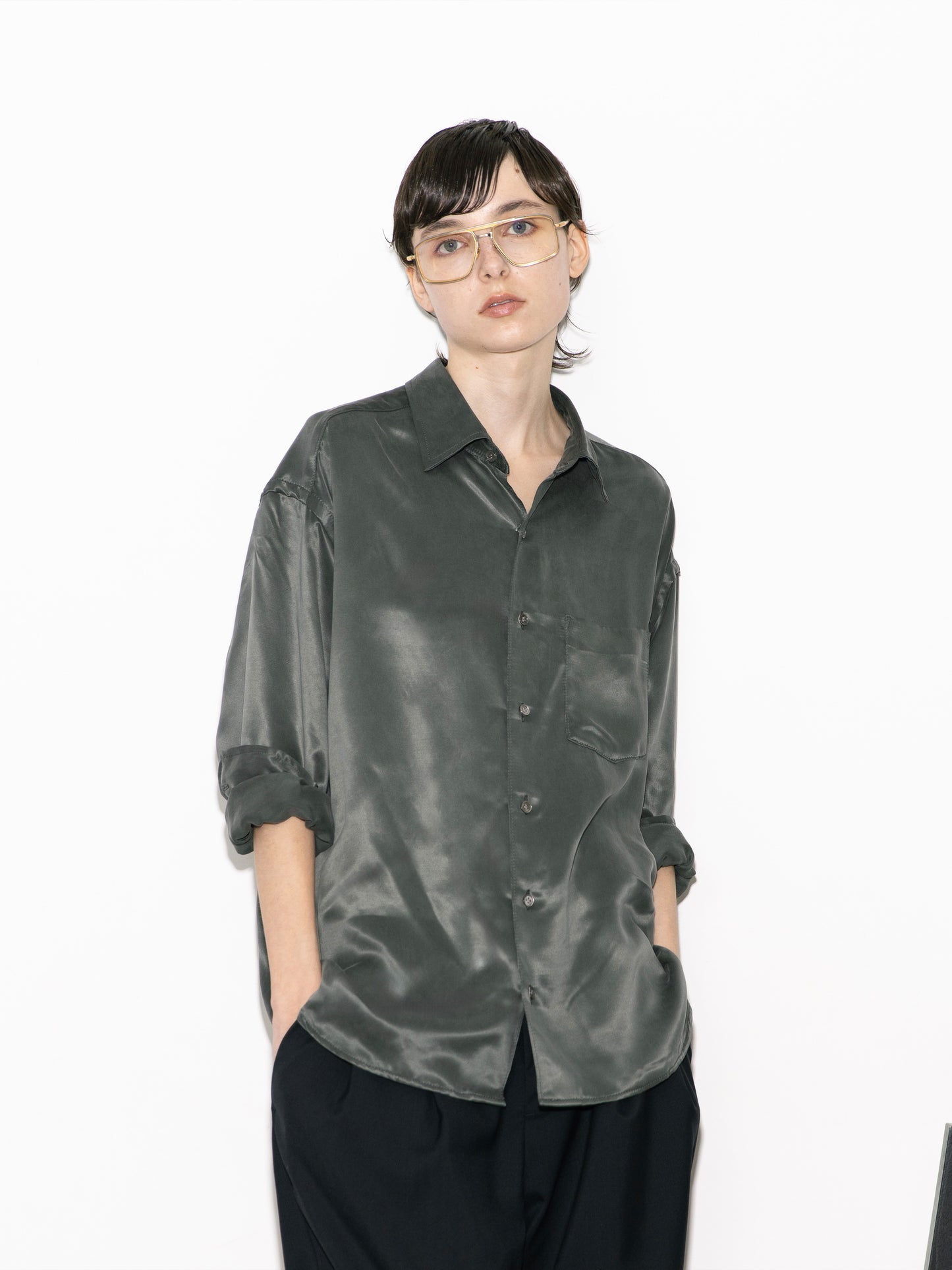 Refined Minimal Cupro Shirt