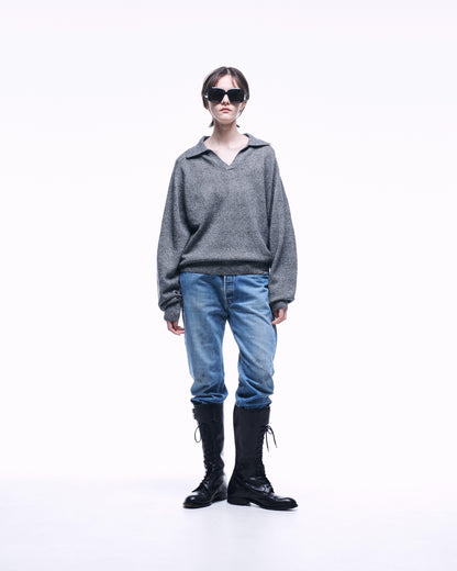 COTTON WOOL SKIPPER KNIT POLO