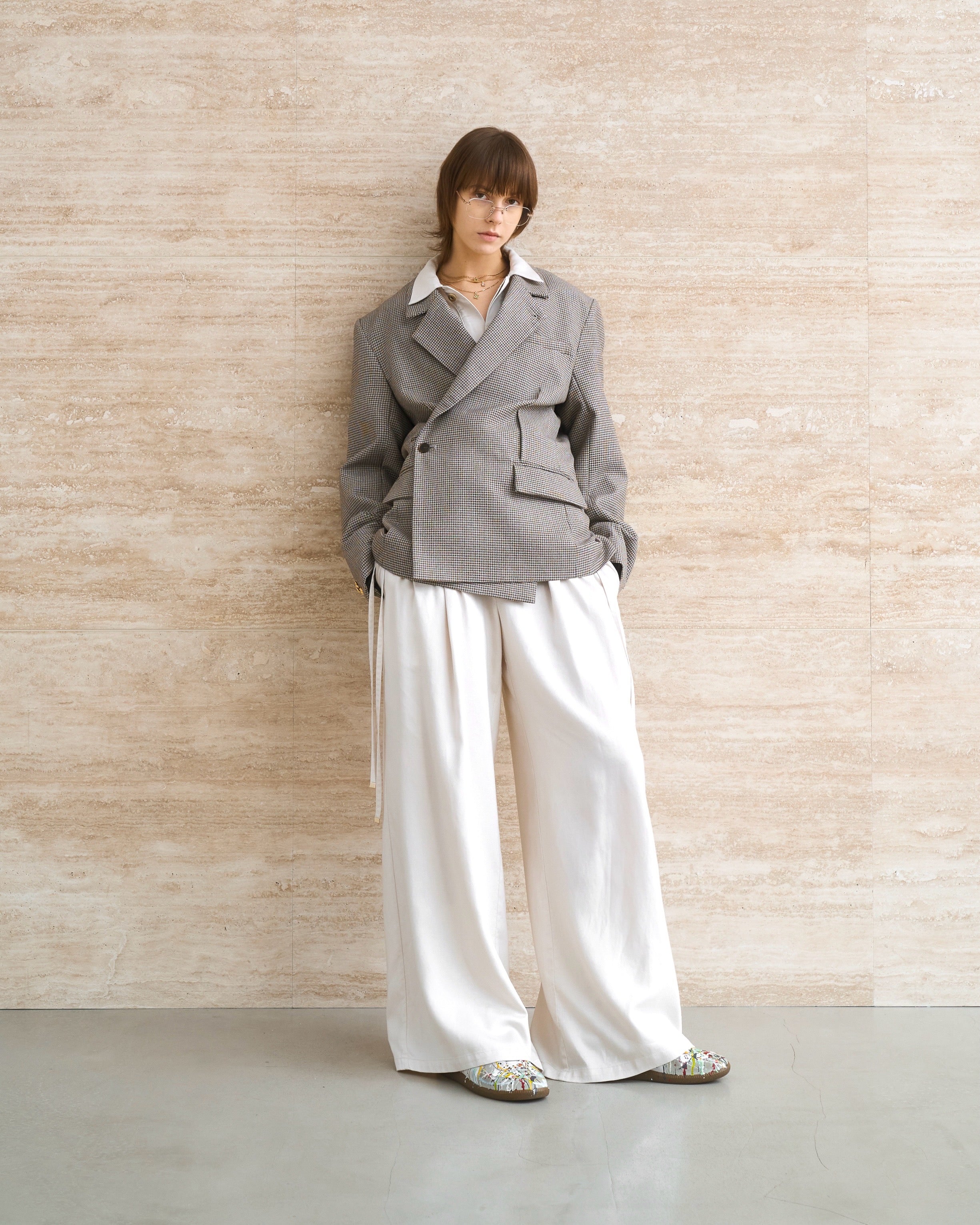 WOOL DOUBLE-BREASTED MODULAR JACKET – ILEAN