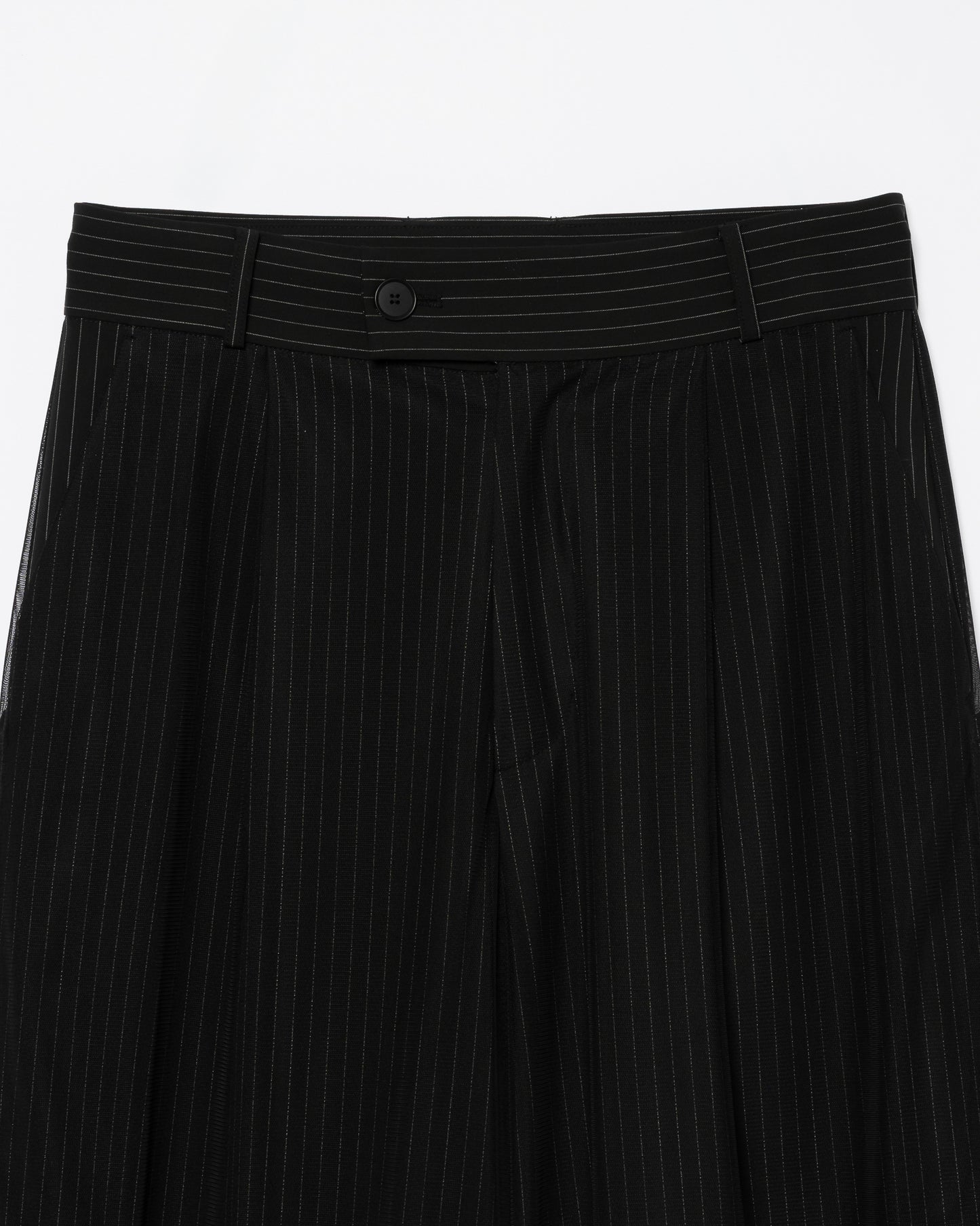 TULLE LAYERED MODULAR STRIPE SLACKS