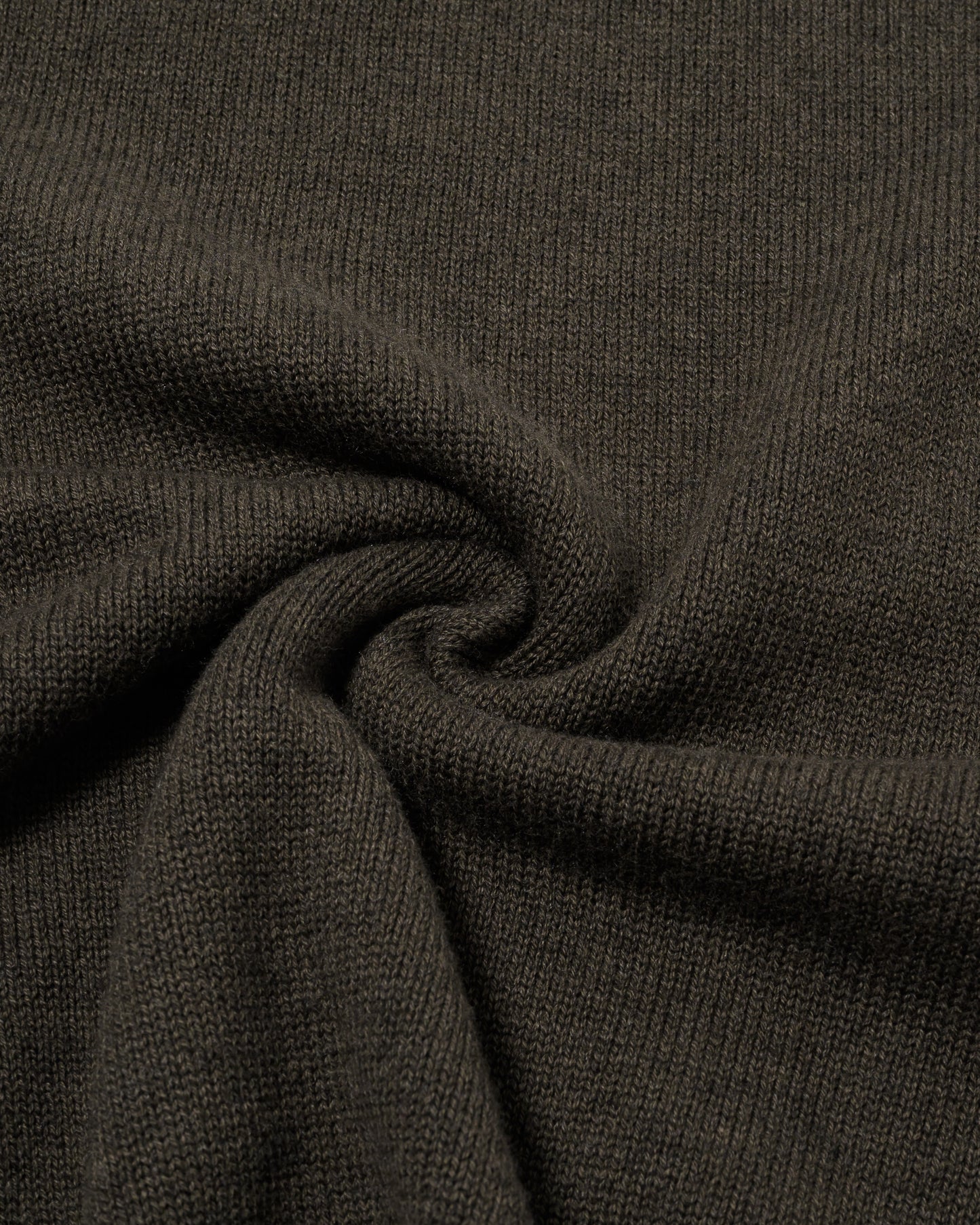 COTTON WOOL SKIPPER KNIT POLO / KHAKI