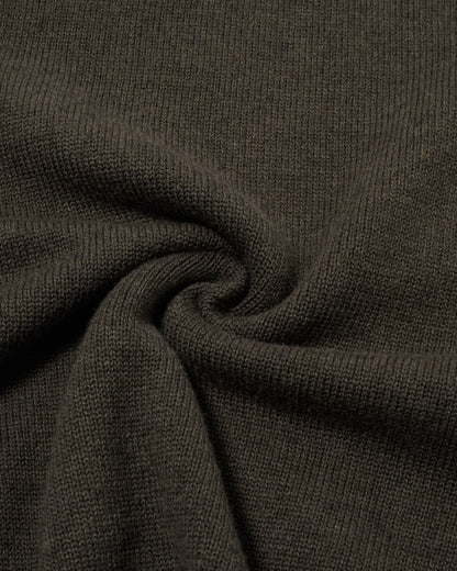 COTTON WOOL SKIPPER KNIT POLO / KHAKI