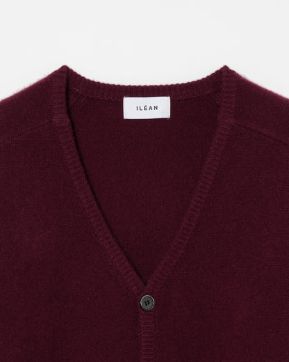 AUTHENTIC CASHMERE CARDIGAN / WINE