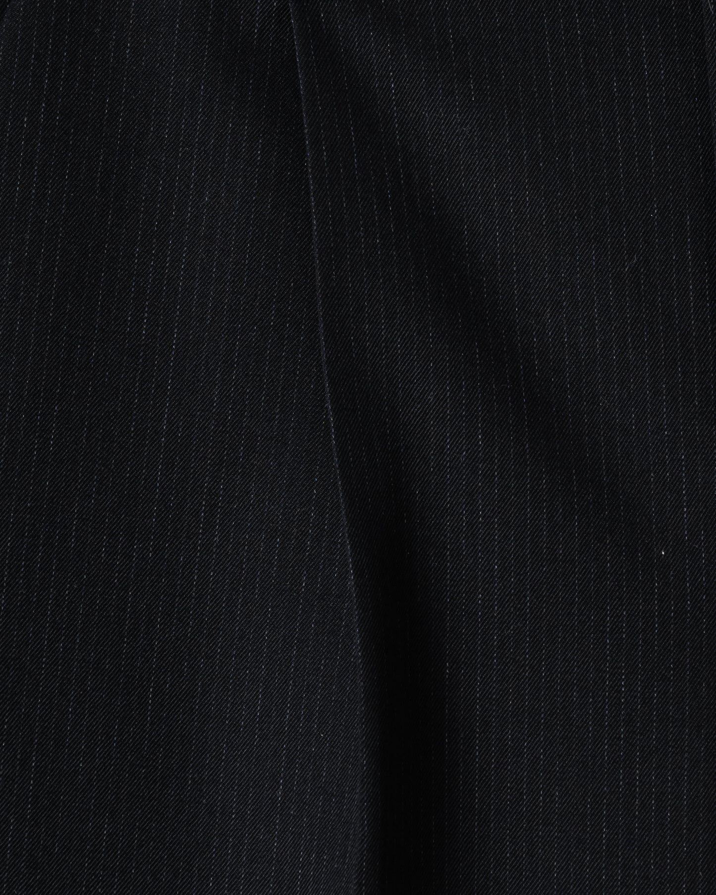 WIDE STRAIGHT BUGGY WOOL SLACKS （STRIPED） / BLACK