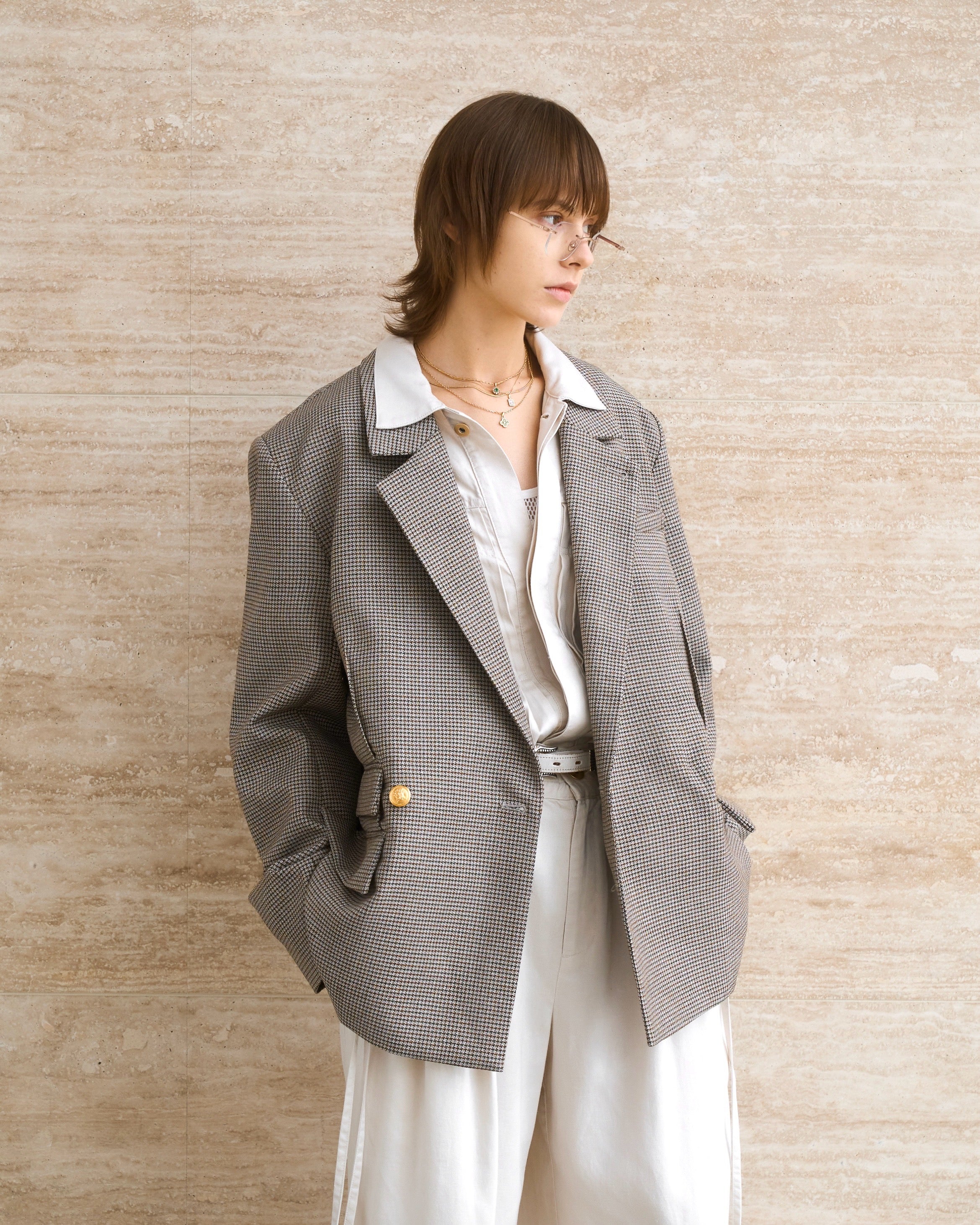 WOOL DOUBLE-BREASTED MODULAR JACKET – ILEAN