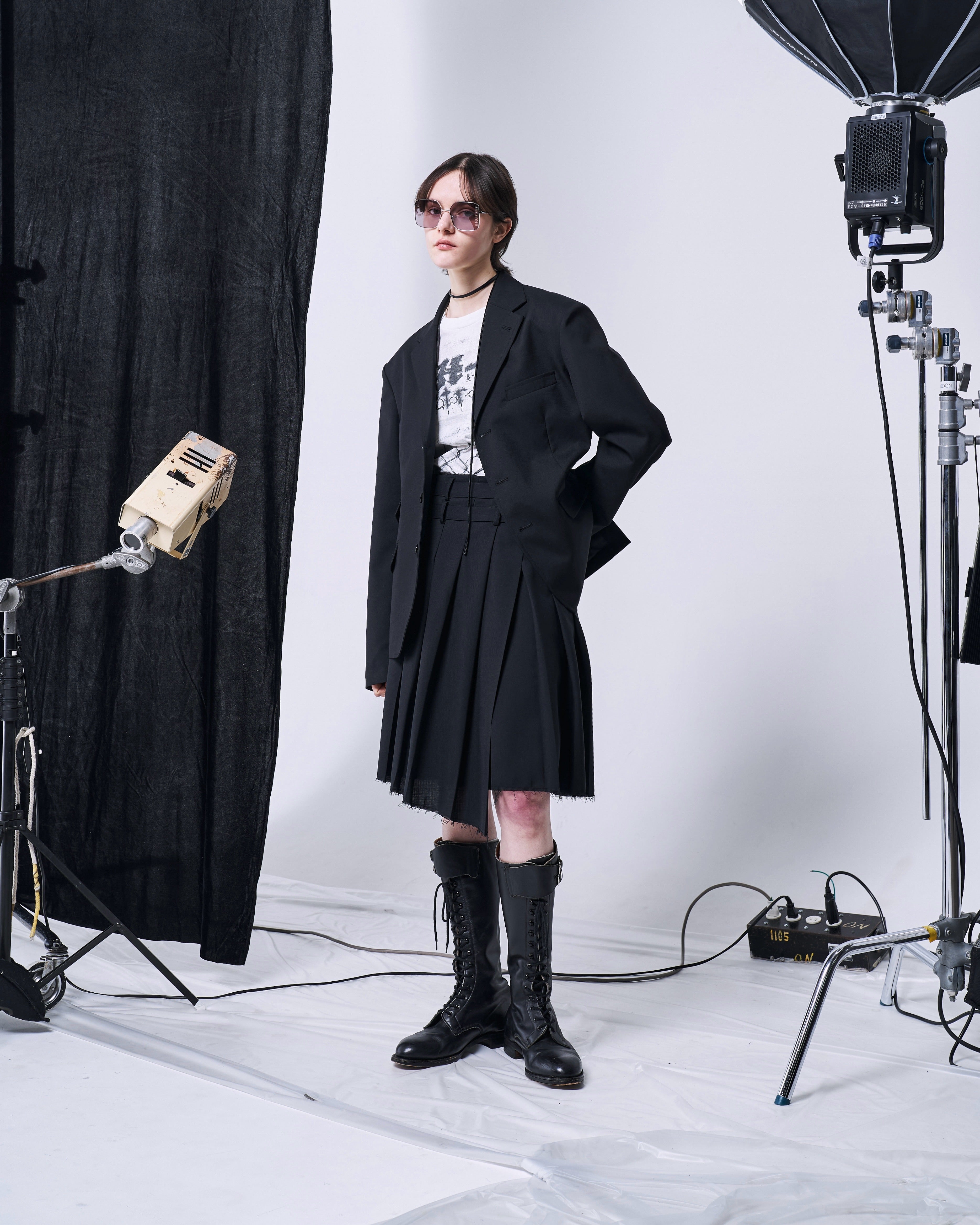 【そばぼうろ】RUIMEME〈Mila〉asymmetry skirt Winter Asymmetrical Wool Skirt Women, Pleated Wool Midi