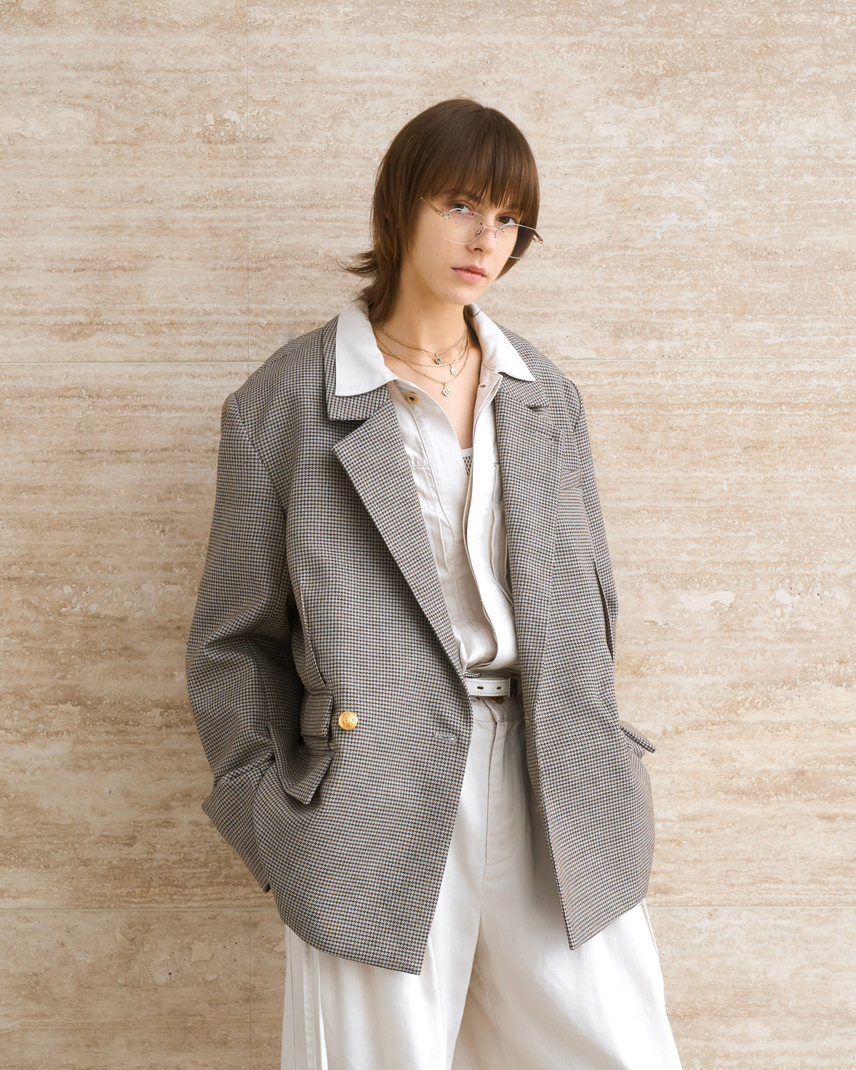 WOOL DOUBLE-BREASTED MODULAR JACKET – ILEAN