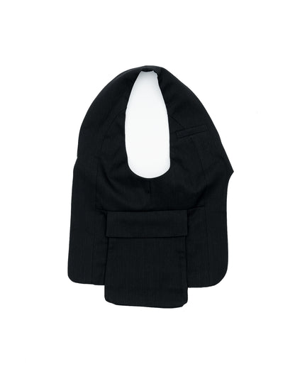 ONE SHOULDER HARNESS VEST （STRIPED）/ BLACK