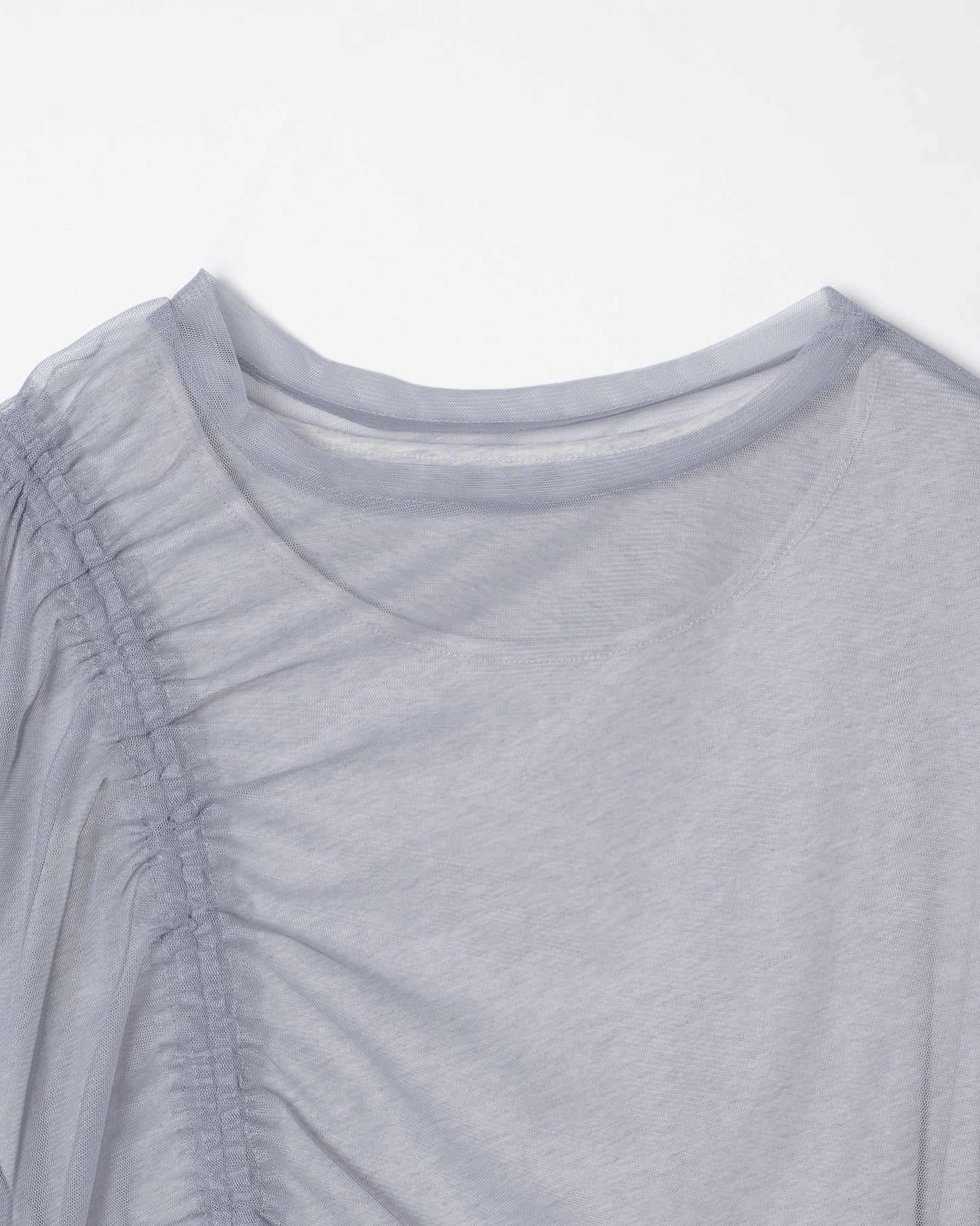 TULLE MODULAR LAYERED LONG SLEEVE T-SHIRT ⁡/ GRAY