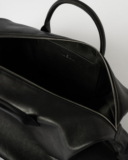 TIMELESS LEATHER BOSTON BAG / BLACK×SILVER
