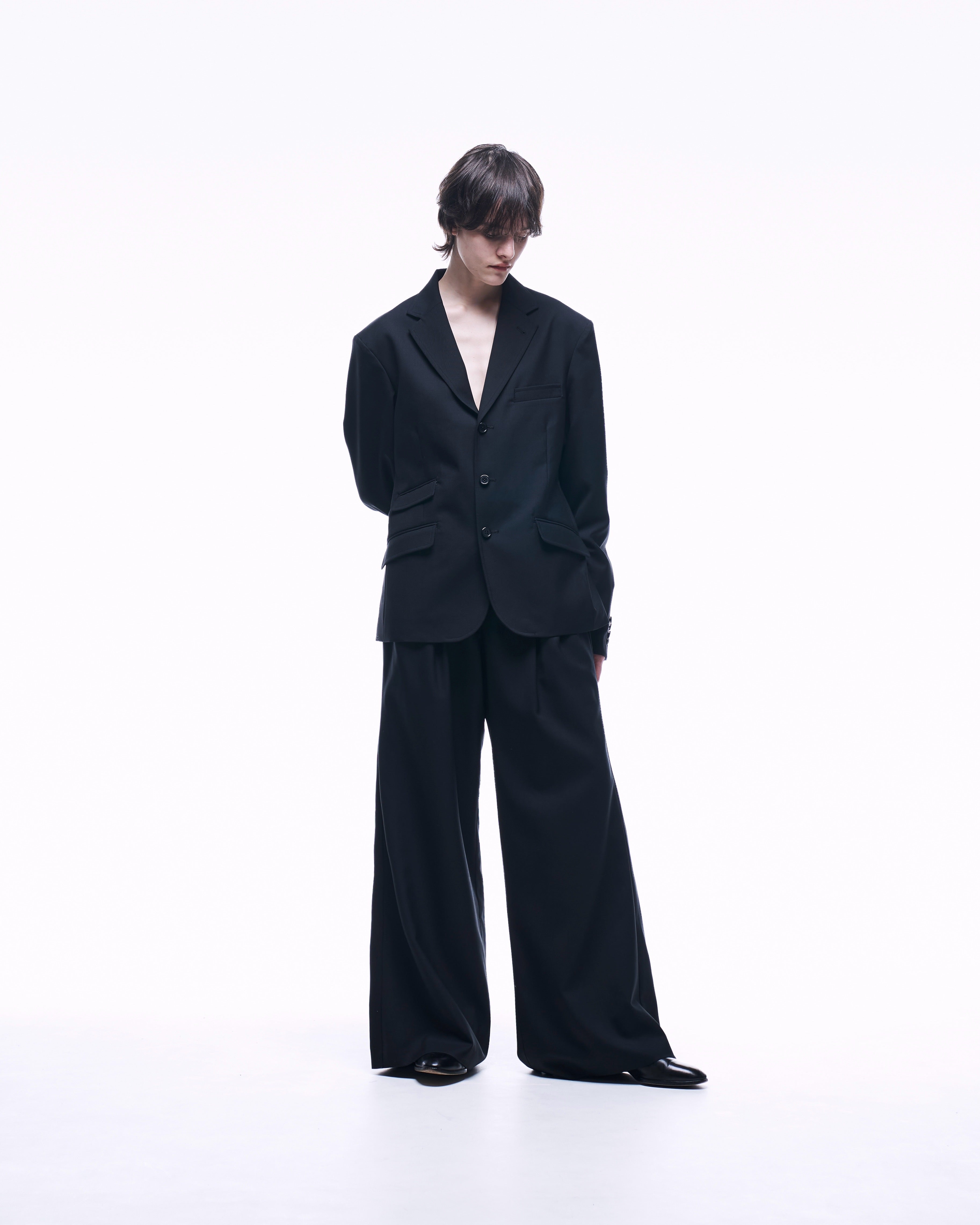 2TUCK WIDE STRAIGHT WOOL TROUSERS – ILEAN