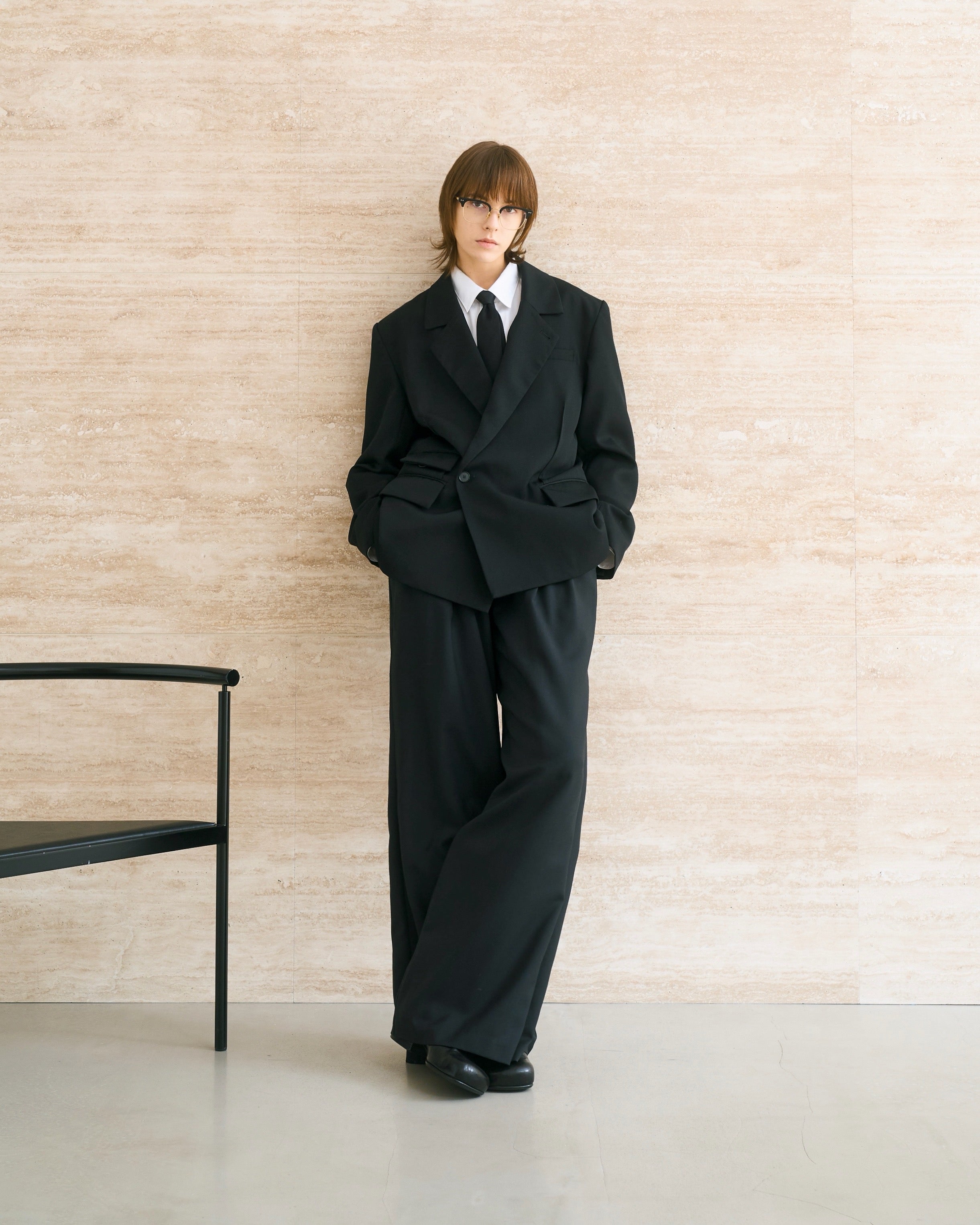 ilean DOUBLE-BREASTED WOOL COAT サイズ2 WOOL DOUBLE-BREASTED MODULAR JACKET – ILEAN