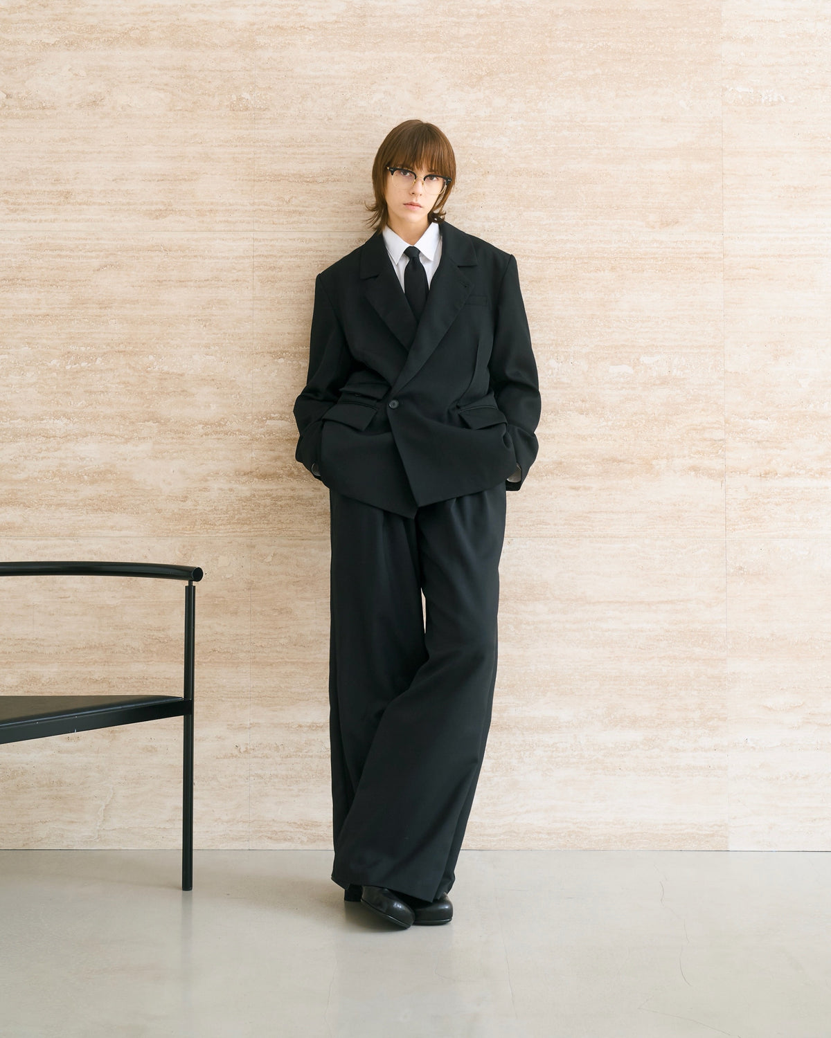 WOOL DOUBLE-BREASTED MODULAR JACKET – ILEAN