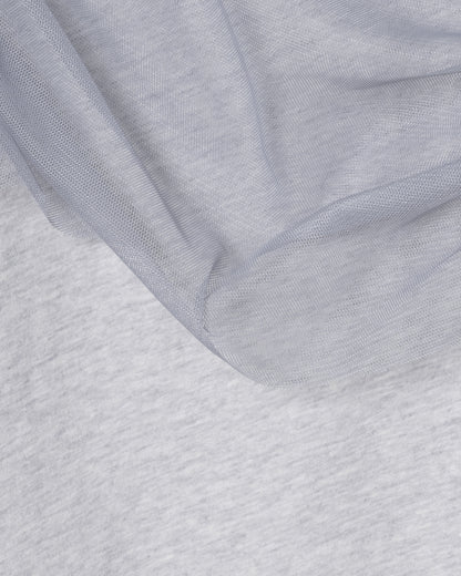 TULLE MODULAR LAYERED LONG SLEEVE T-SHIRT ⁡/ GRAY