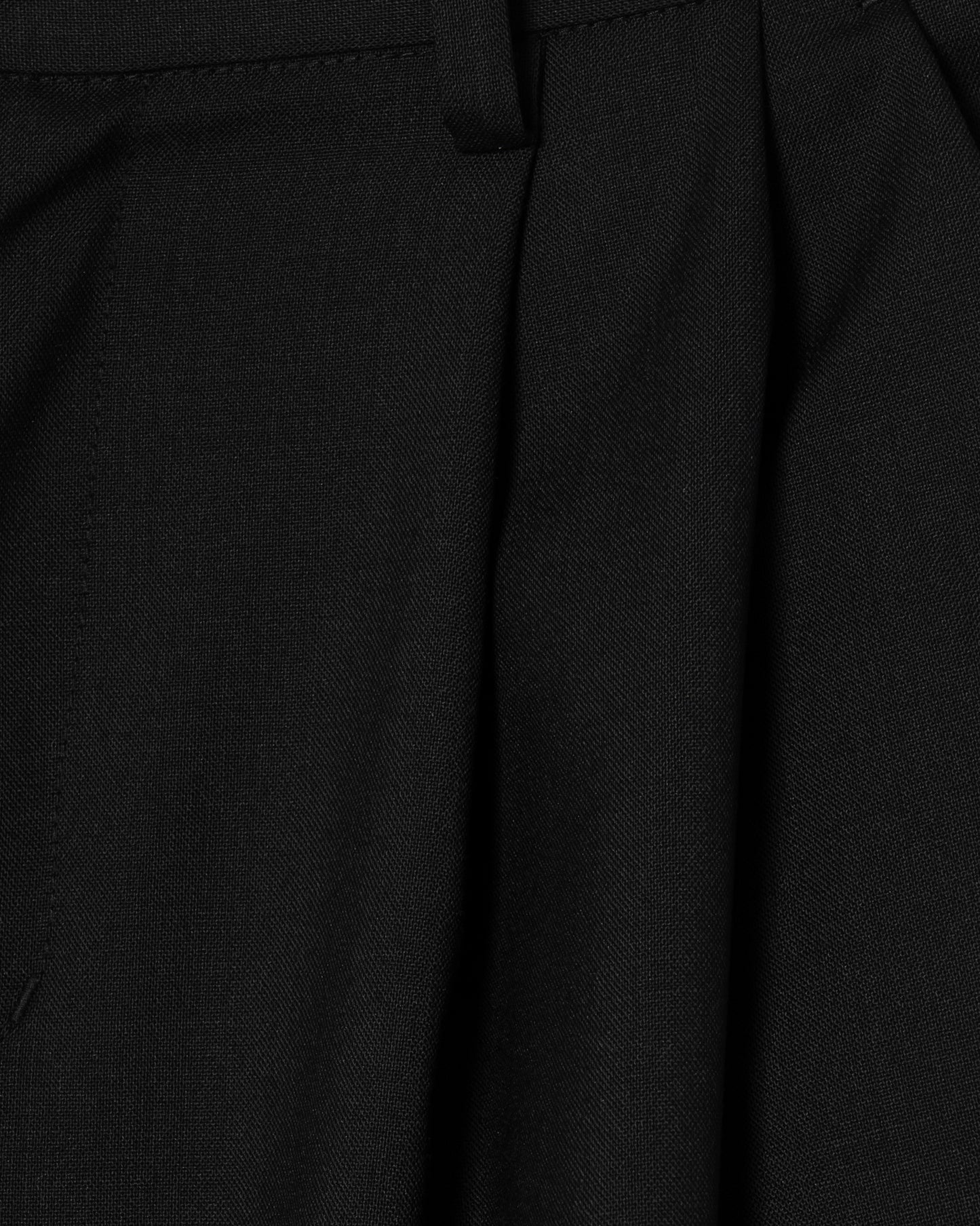 2TUCK WIDE STRAIGHT WOOL TROUSERS / BLACK