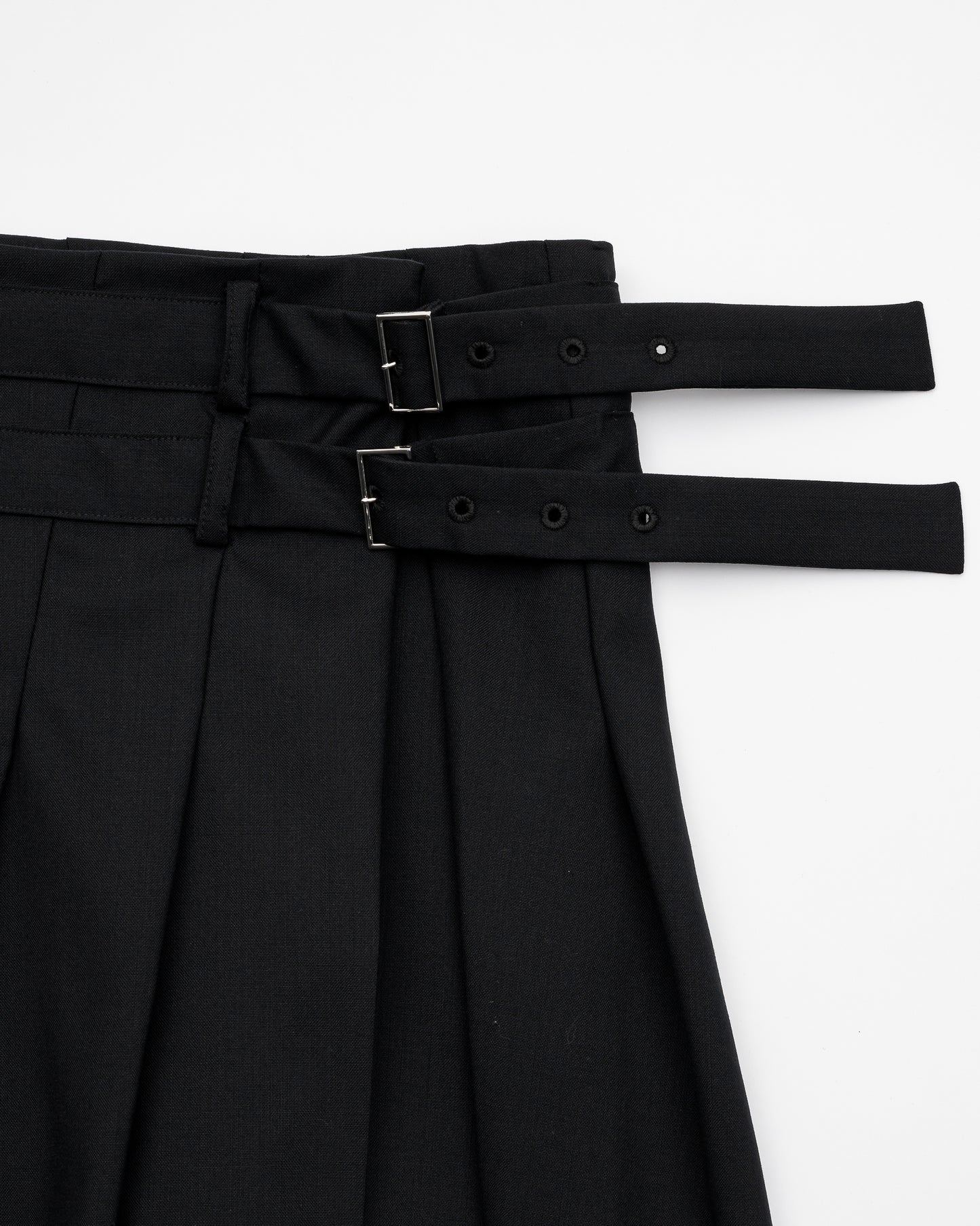 ASYMMETRY WOOL WRAP SKIRT / GRAY