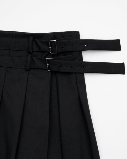 ASYMMETRY WOOL WRAP SKIRT / GRAY