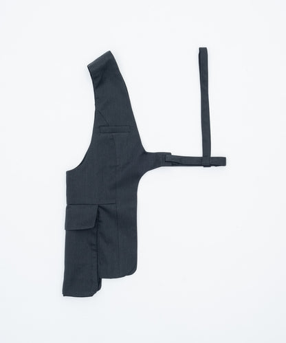 ONE SHOULDER HARNESS VEST （STRIPED）/ BLACK