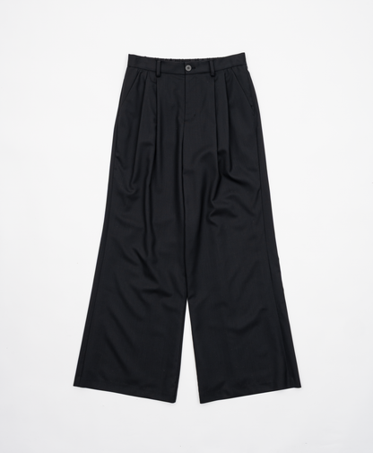 2TUCK WIDE STRAIGHT WOOL TROUSERS