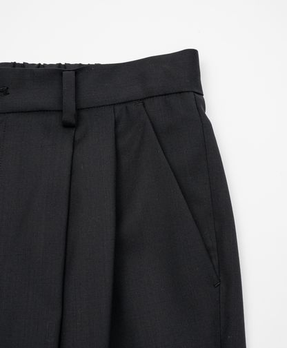 2TUCK WIDE STRAIGHT WOOL TROUSERS