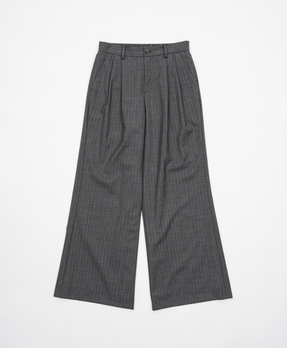 2TUCK WIDE STRAIGHT WOOL TROUSERS