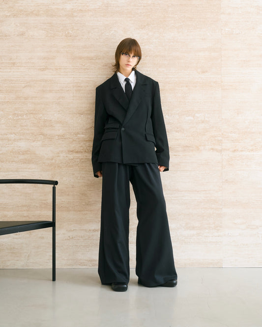 WOOL DOUBLE-BREASTED MODULAR JACKET