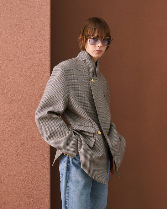 WOOL DOUBLE-BREASTED MODULAR JACKET