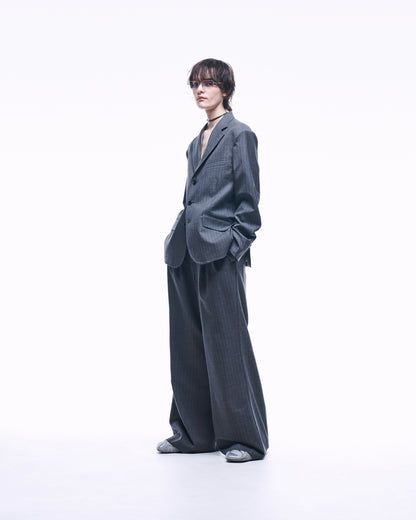 2TUCK WIDE STRAIGHT WOOL TROUSERS