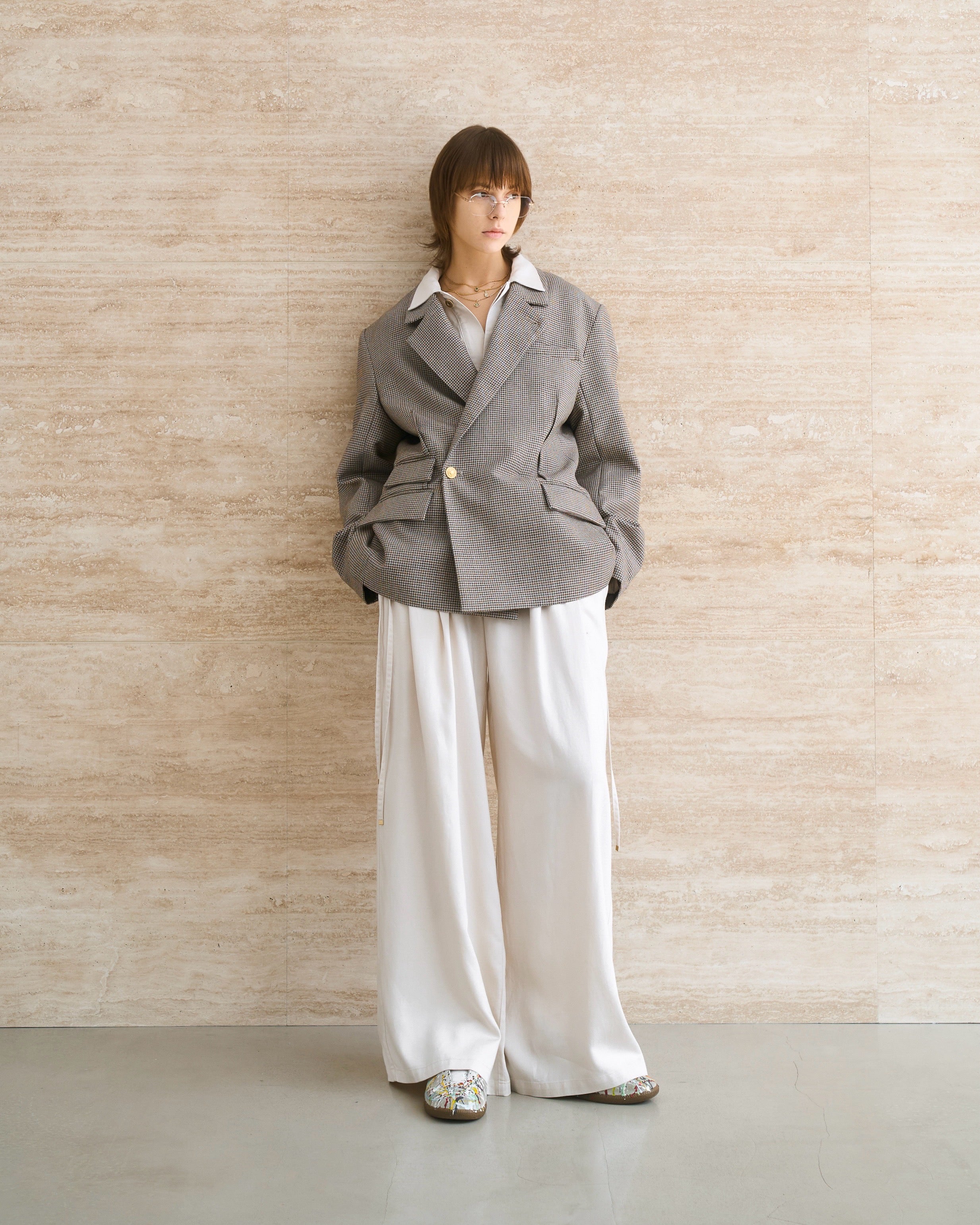 WOOL DOUBLE-BREASTED MODULAR JACKET – ILEAN
