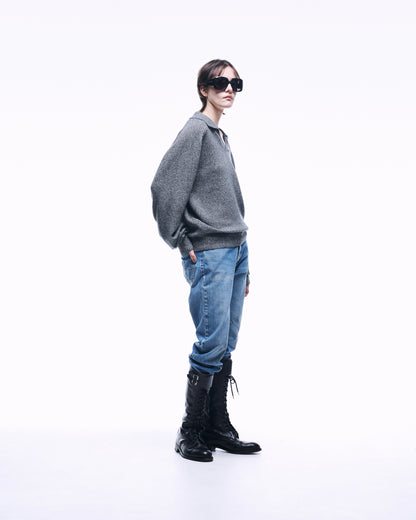 COTTON WOOL SKIPPER KNIT POLO