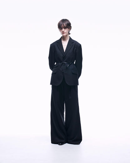 2TUCK WIDE STRAIGHT WOOL TROUSERS