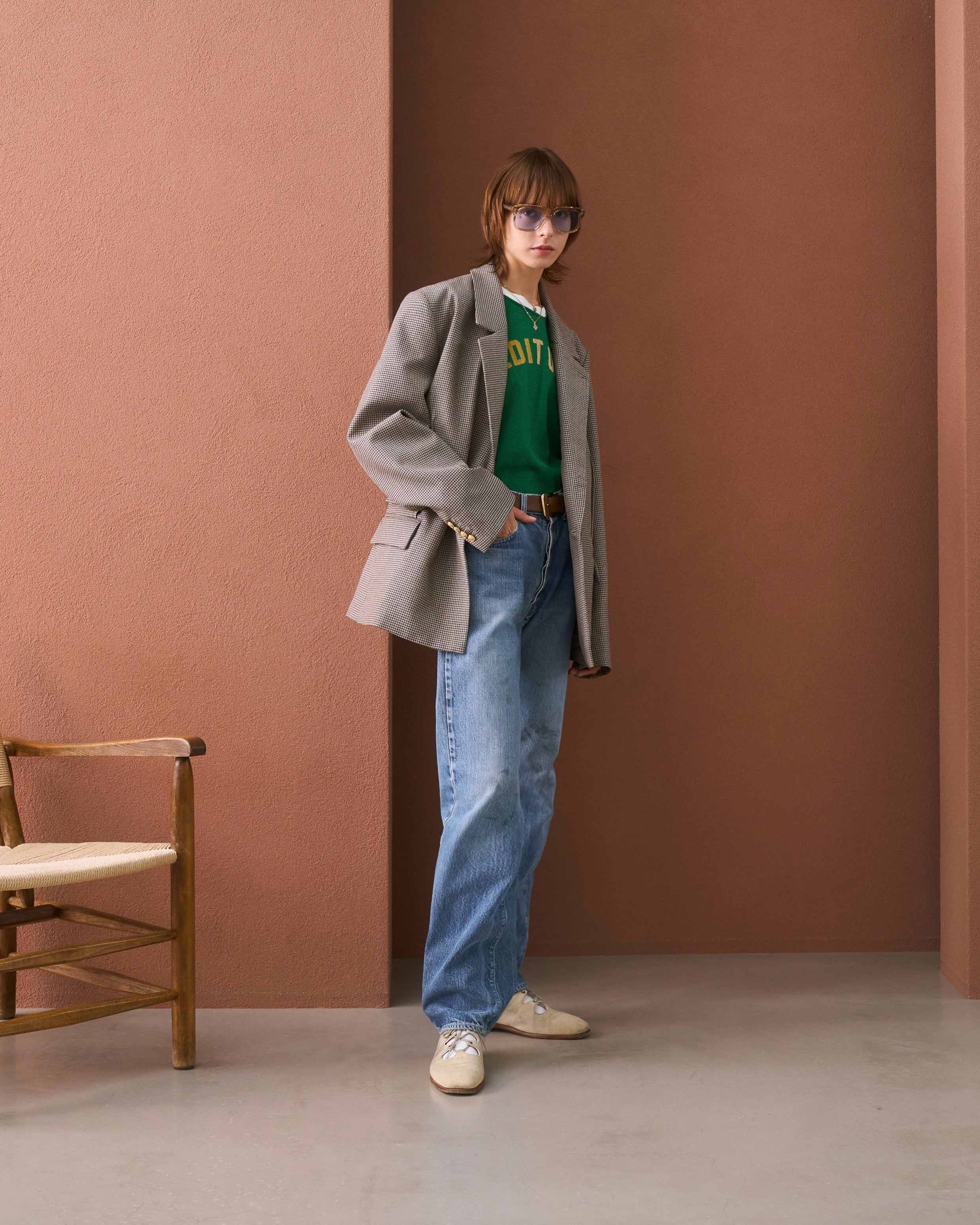WOOL DOUBLE-BREASTED MODULAR JACKET – ILEAN